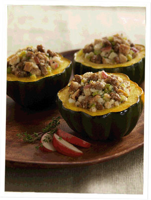 Sausage and Apple Stuffed Acorn Squash